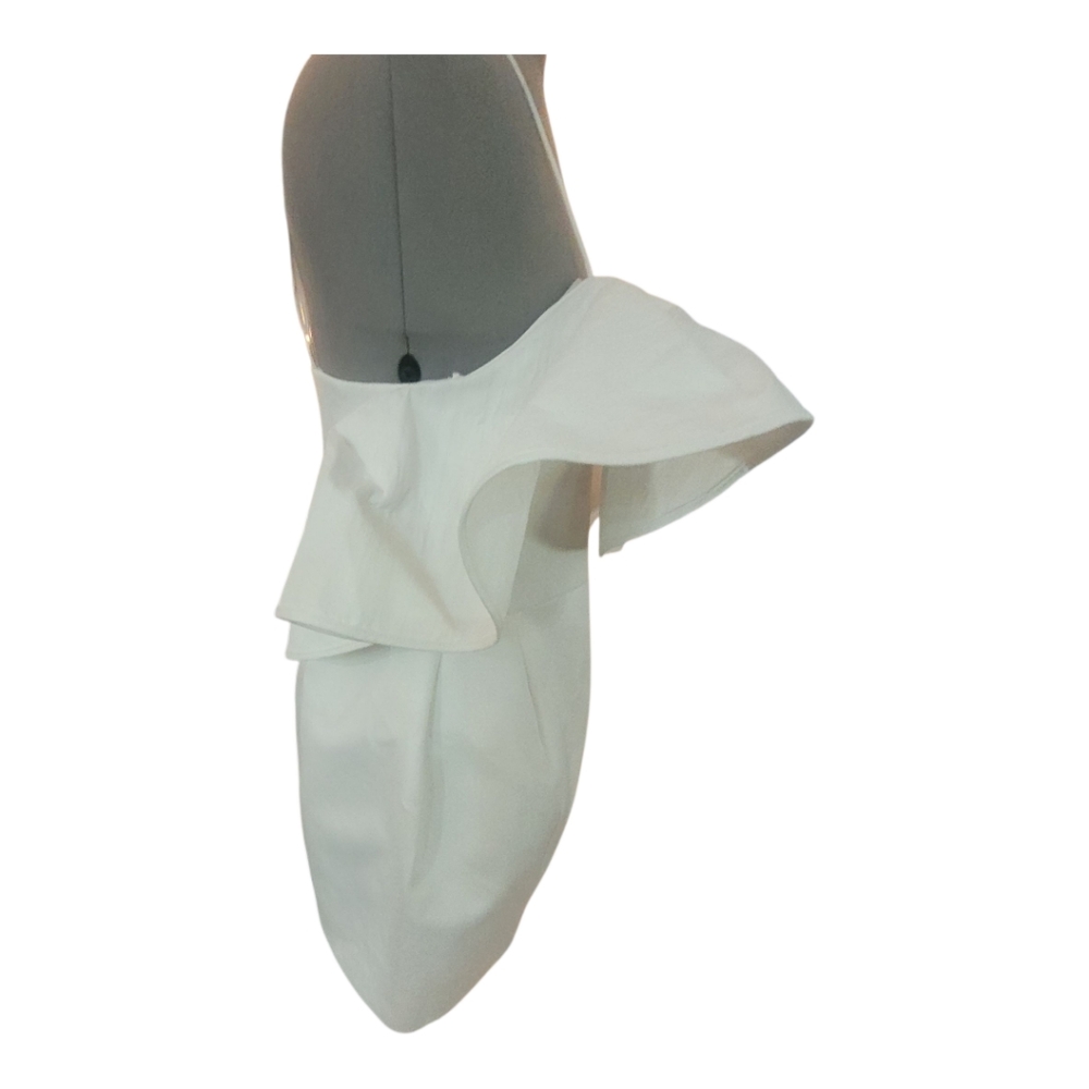 Zara White Ruffled Mini Dress - Picture 8 of 12